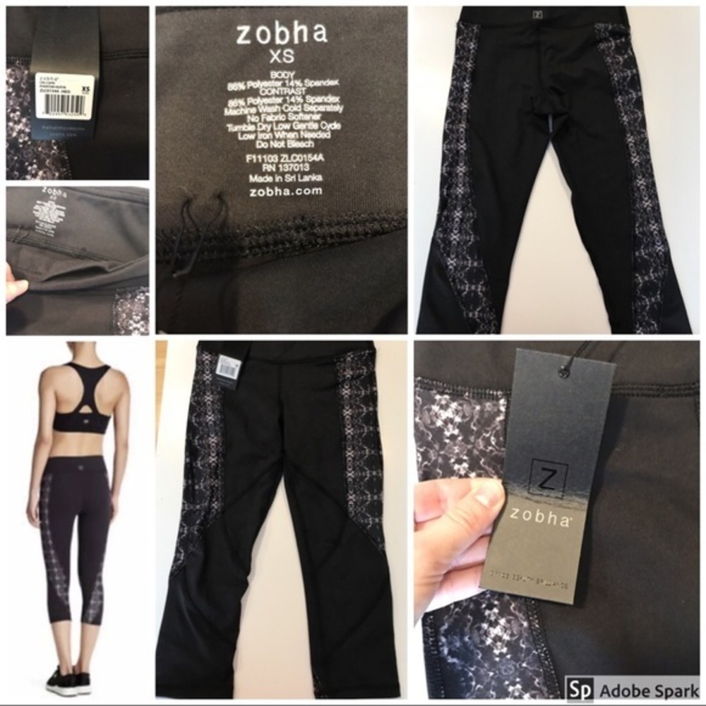 Zobha Black Phantom Heather Capri Leggings…